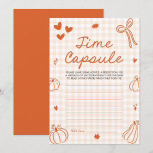 Invitación Juego de cápsula del tiempo para baby shower de ca
