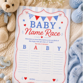 Invitación Juego de carrera de nombres de bebé para baby show