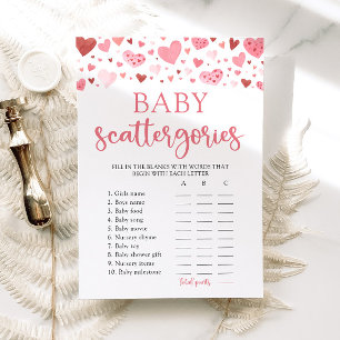 Invitación Juego de categorías dispersas para baby shower de 