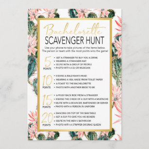 Invitación Juego de caza de Bachelorette Scavenger