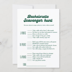Invitación Juego de caza de bachelorette scavenger, juego de 