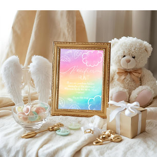 Invitación Juego de caza de chupete arcoíris para baby shower
