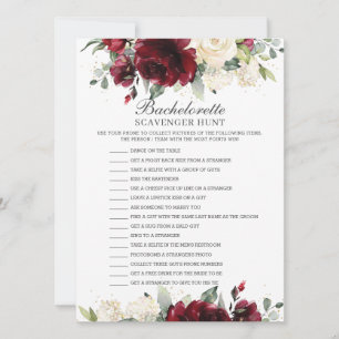Invitación Juego de caza de scavenger de Bachelorette floral 