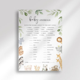 Invitación Juego de coincidencia de animales bebés en el Arca
