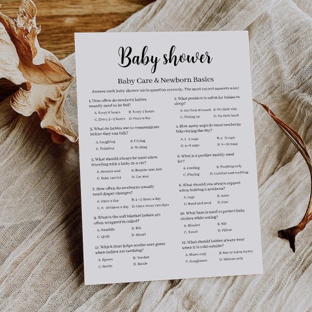 Invitación Juego de conceptos básicos para recién nacidos y c (Baby Shower Baby Care Newborn Basics Game, Invitation)