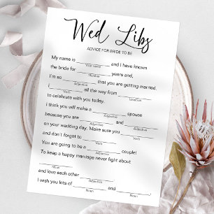 Invitación Juego de Consejos de Bodas para la Novia por Casar
