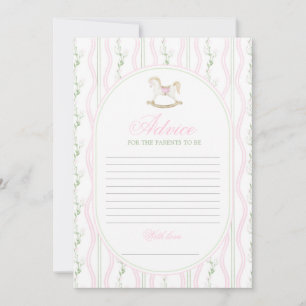 Invitación Juego de Consejos para Baby Shower de Niña con Cab