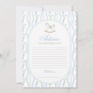 Invitación Juego de Consejos para Baby Shower de Niño con Cab