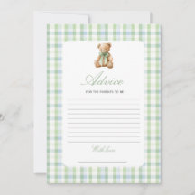 Juego de consejos para baby shower de Preppy Bear