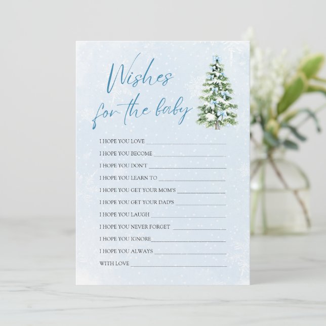 Invitación Juego de Consejos para Bebé con Deseos de Navidad  (Anverso de pie)