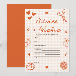Invitación Juego de Consejos y Deseos de Gingham Naranja de O