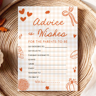 Invitación Juego de Consejos y Deseos para Baby Shower Otoñal