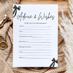 Invitación Juego de consejos y deseos para la ducha nupcial c