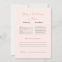 Invitación Juego de consejos y predicciones para bebés de Rub