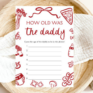 Invitación Juego de ¿Cuántos Años Tenía el Papá Dibujado a Ma