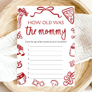 Invitación Juego de ¿Cuántos Años Tenía La Mamá Dibujado a Ma