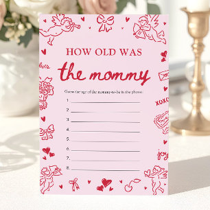 Invitación Juego de Cuántos Años Tenía la Mamá Dibujado a Man
