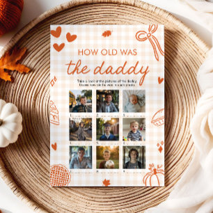 Invitación Juego de Cuántos Años Tenía Papá Dibujado a Mano e