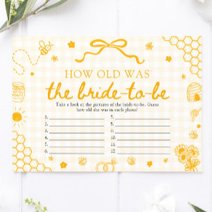 Invitación Juego de Despedida de Soltera Abeja Miel ¿Qué Edad