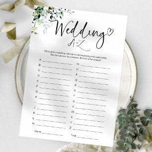 Invitación Juego de Despedida de Soltera Bodas A-Z