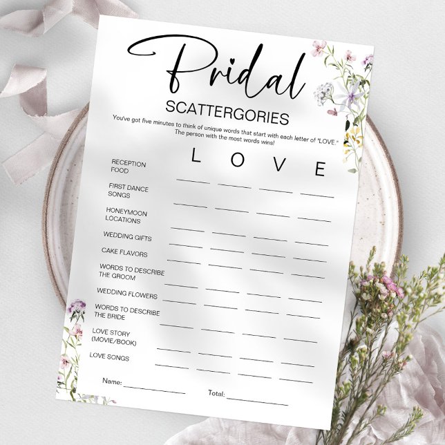 Invitación Juego de Despedida de Soltera Bridal Scattergories (Subido por el creador)