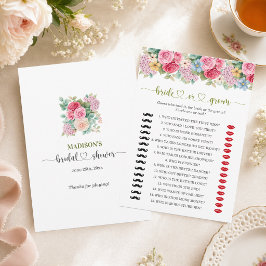 Invitación Juego de Despedida de Soltera Chic Floral Novia o 
