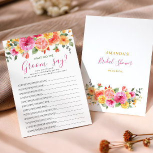 Invitación Juego de Despedida de Soltera de Flores Brillantes