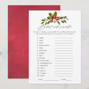Invitación Juego de Despedida de Soltera de Navidad Floral Ho
