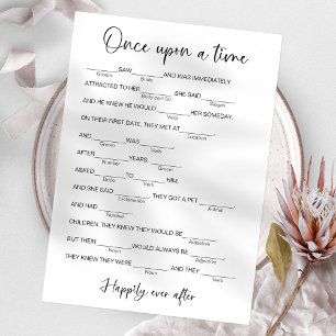 Invitación Juego de Despedida de Soltera Historia de Amor Wed
