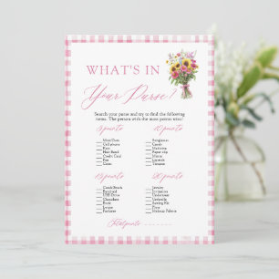 Invitación Juego de Despedida de Soltera Pink What's In Your