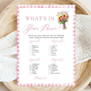 Invitación Juego de Despedida de Soltera Pink What's In Your 