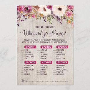 Invitación Juego de Despedida de Soltera Rústico ¿Qué hay en 