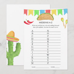 Invitación Juego de Despedida de Soltera Taco Fiesta Mexicana