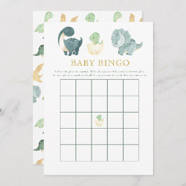 Invitación Juego de Dinosaurios Cuadros Baby Shower Bingo Beb