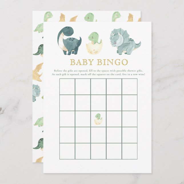 Invitación Juego de Dinosaurios Cuadros Baby Shower Bingo Beb (Subido por el creador)