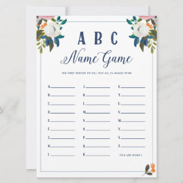 Invitación Juego de ducha con nombre de bebé ABC