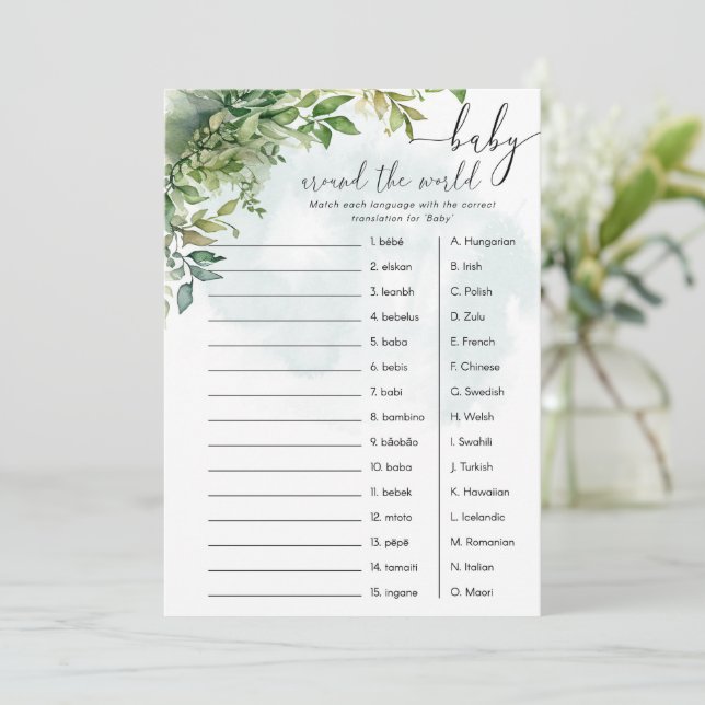 Invitación Juego de ducha de bebé "Baby Around the World" (Anverso de pie)