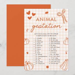 Invitación Juego de ducha de bebé sobre gestación de animales