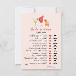 Invitación Juego de ducha de bebidas Cocktail Guess Who