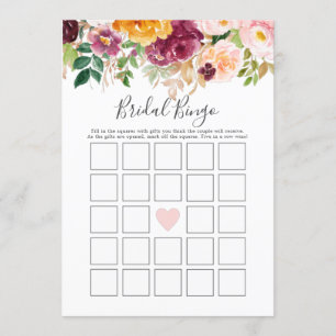 Invitación Juego de ducha de Bingo de Novias Caídas