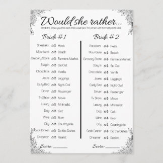 Invitación Juego De Ducha De Boda Lesbiana, ¿Preferiría?