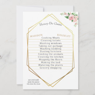 Invitación Juego de ducha de bodas Hermoso Floral Rosa Elegan