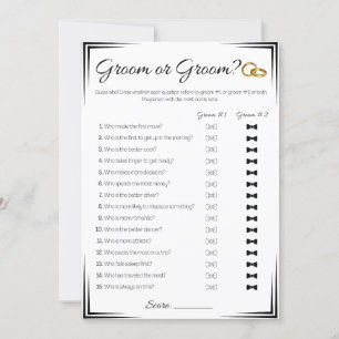Invitación Juego de ducha de matrimonio gay, Groom o Groom