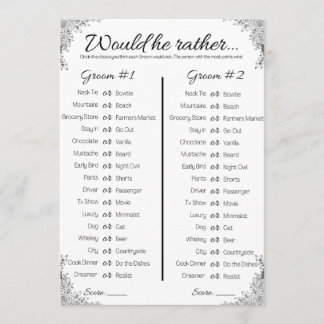 Invitación Juego De Ducha De Matrimonio Gay, ¿Preferiría?