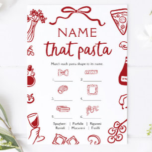 Invitación Juego de Ducha de Novia: Adivina la Pasta con Nomb