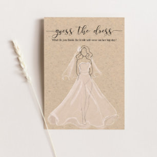 Invitación Juego de ducha de novia adivina papel de vestir Kr