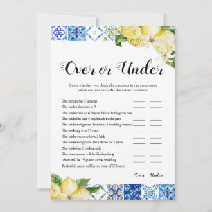 Invitación Juego de ducha de novia Azulejos Azules Limones En