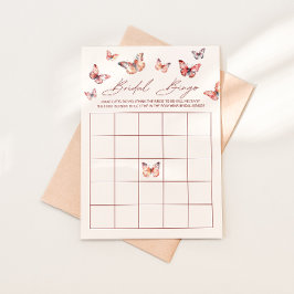 Invitación Juego de ducha de novia Bingo Boho Butterfly