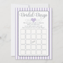 Invitación Juego de ducha de novia Bingo Lavender Gray Bridal