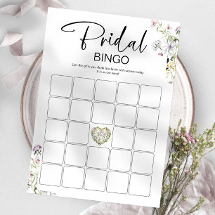 Invitación Juego de ducha de novia Bingo Wildflower